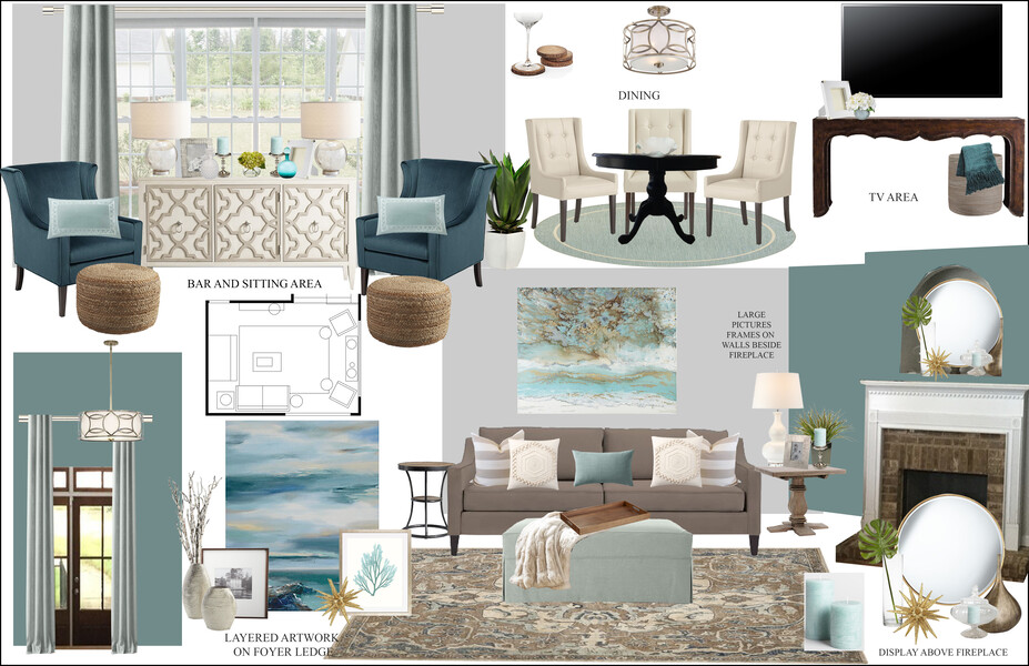 Online Designer Combined Living/Dining Moodboard