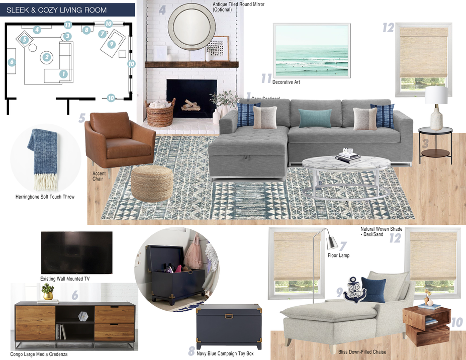 Online Designer Living Room Moodboard
