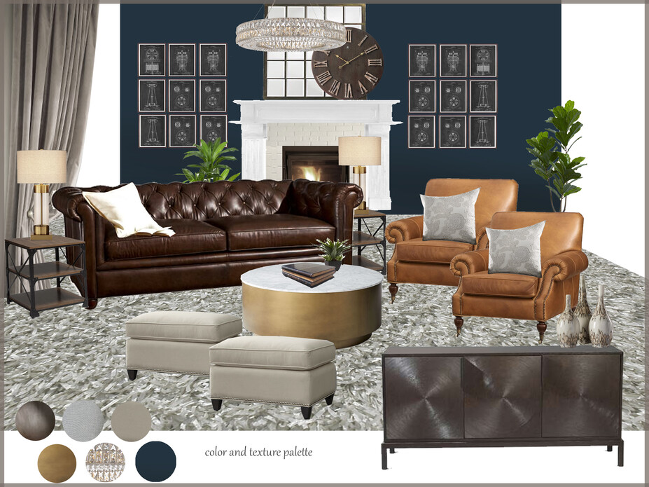 Online Designer Living Room Moodboard