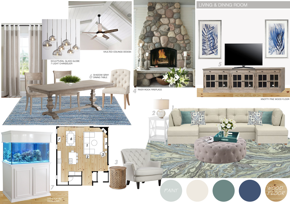 Online Designer Combined Living/Dining Moodboard