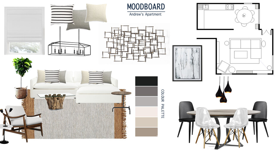 Online Designer Living Room Moodboard