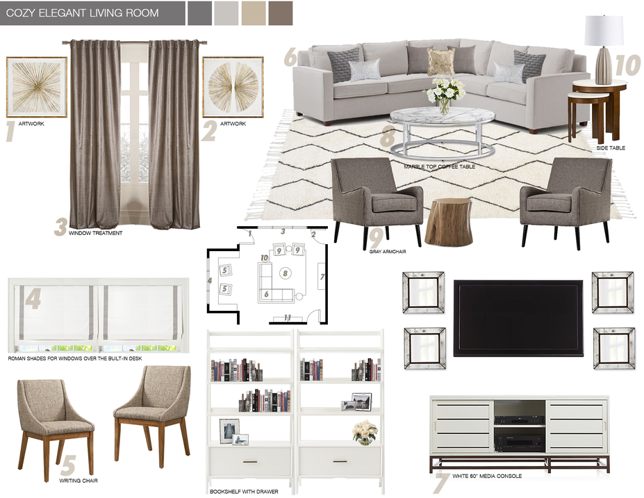 Online Designer Living Room Moodboard