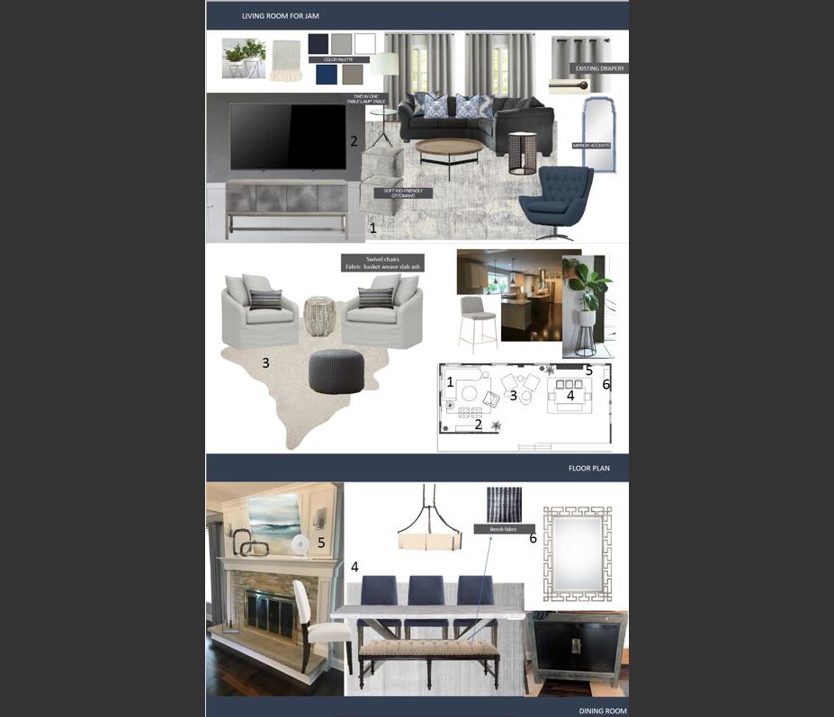 Online Designer Combined Living/Dining Moodboard