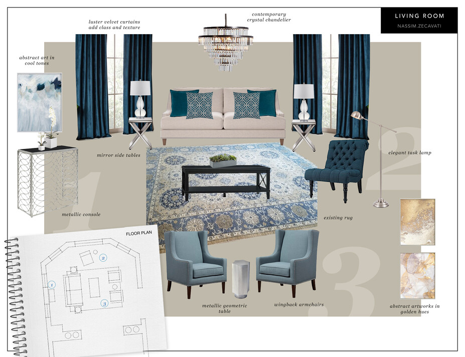 Online Designer Living Room Moodboard