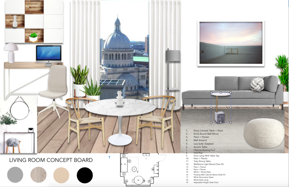 Online Designer Living Room Moodboard