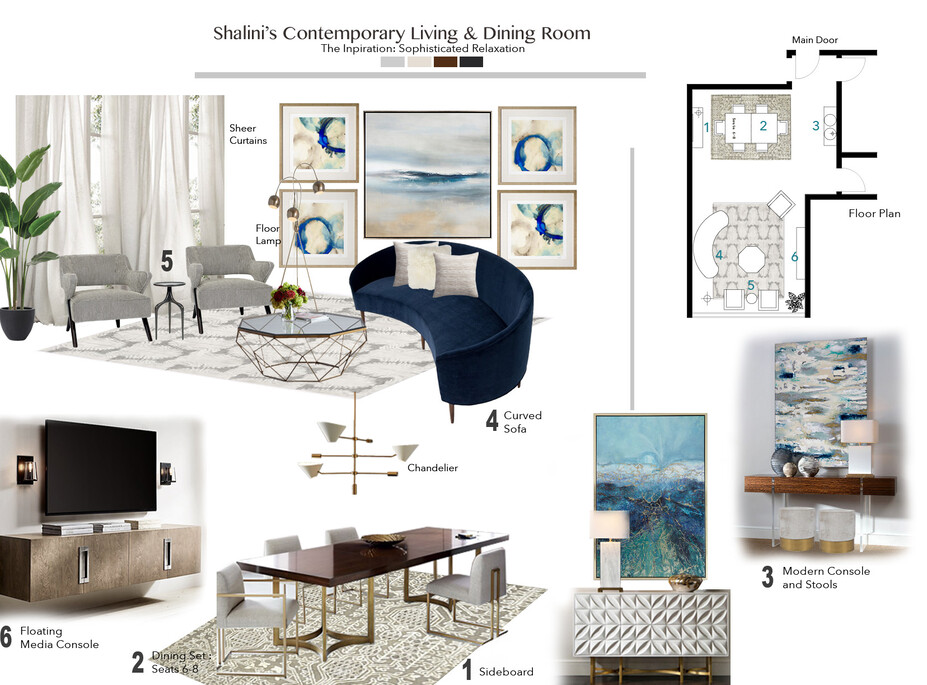 Online Designer Living Room Moodboard
