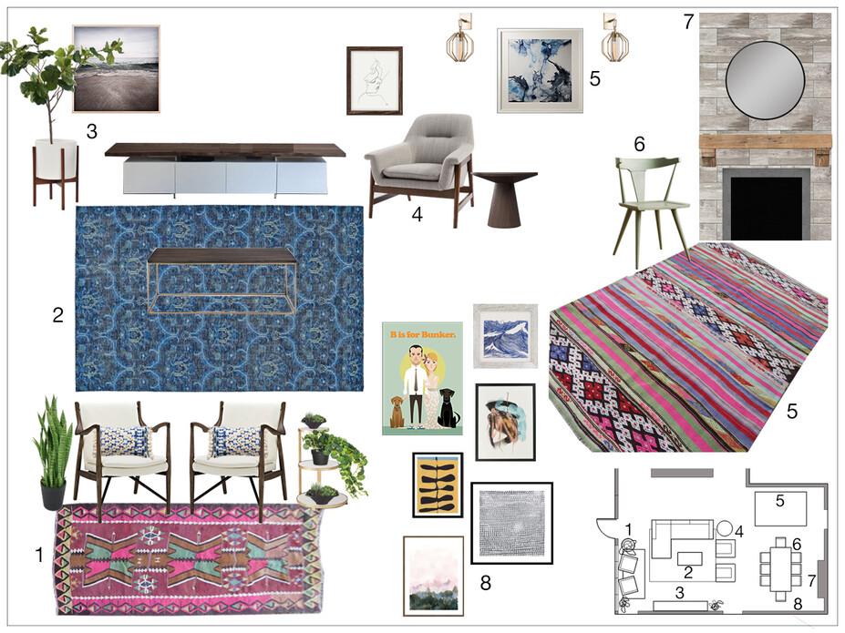 Online Designer Combined Living/Dining Moodboard
