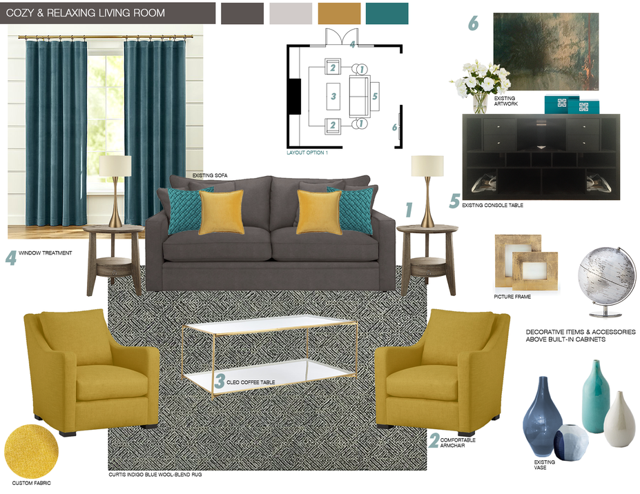 Online Designer Living Room Moodboard