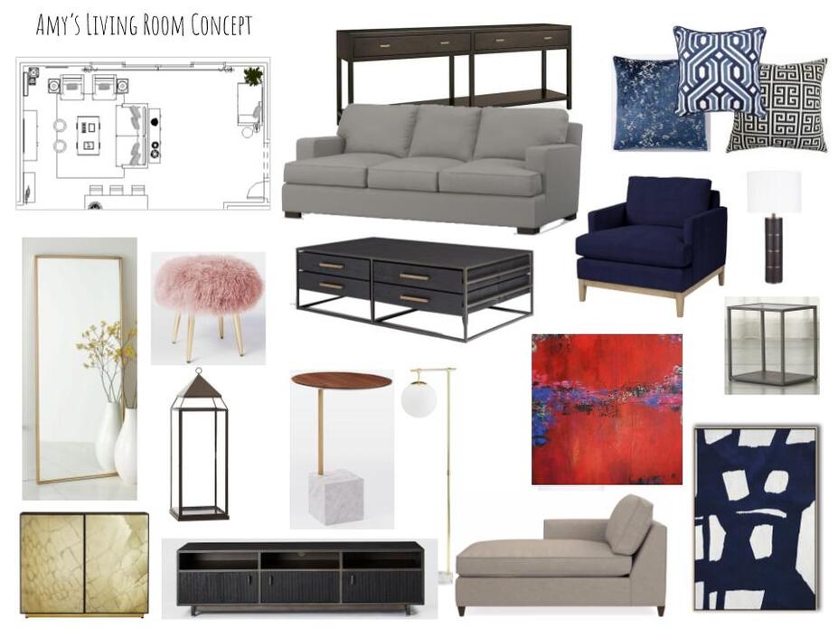 Online Designer Living Room Moodboard