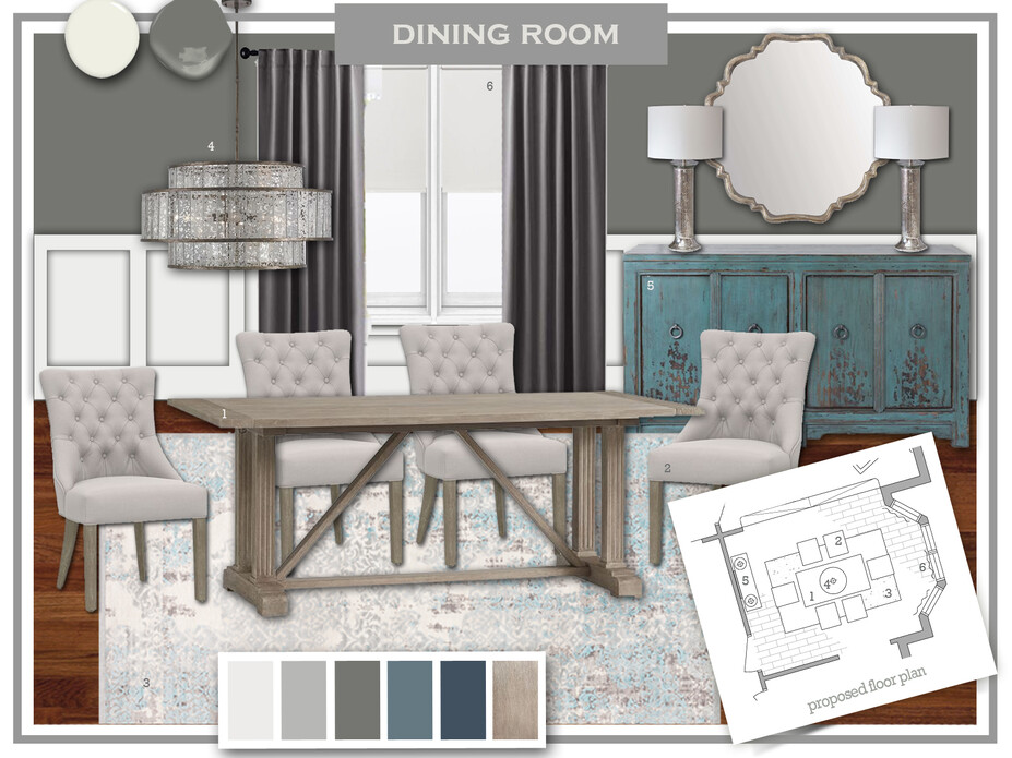 Online Designer Dining Room Moodboard