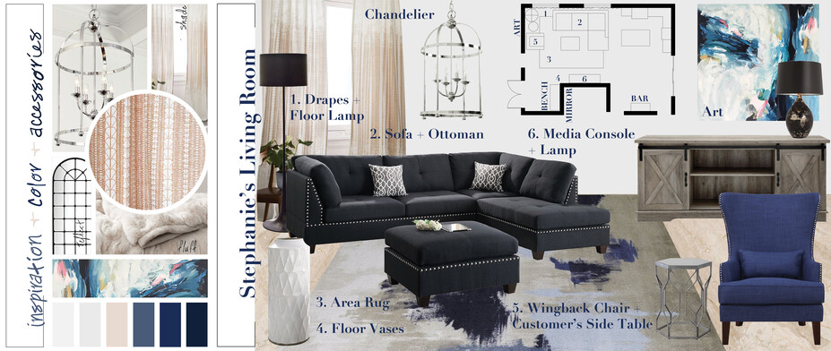Online Designer Living Room Moodboard