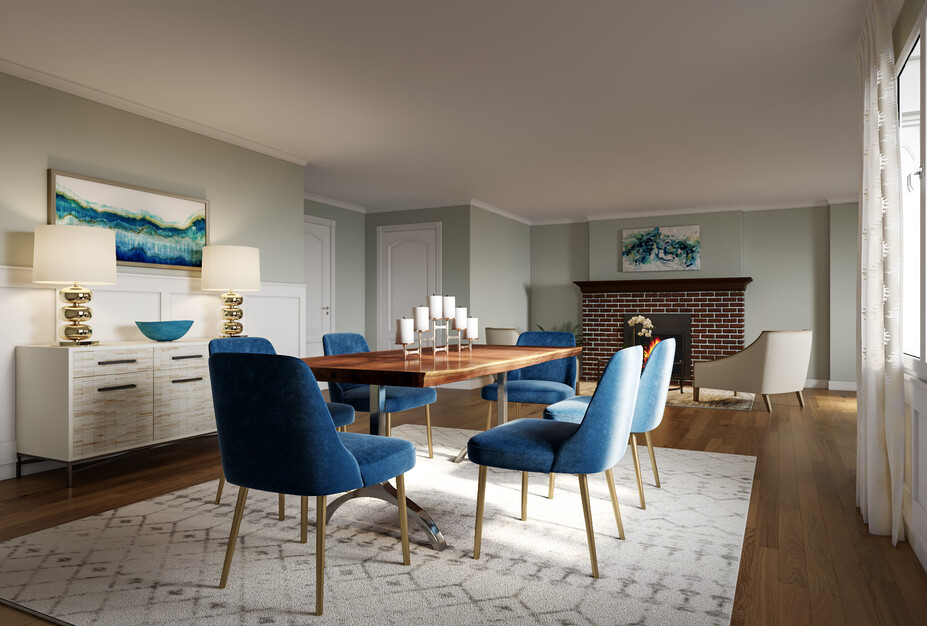 Online Designer Combined Living/Dining 3D Model