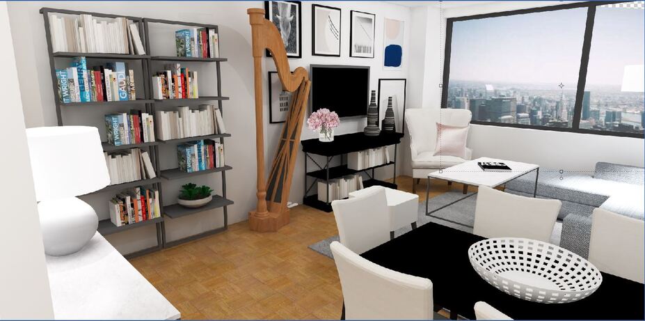 Online Designer Combined Living/Dining 3D Model