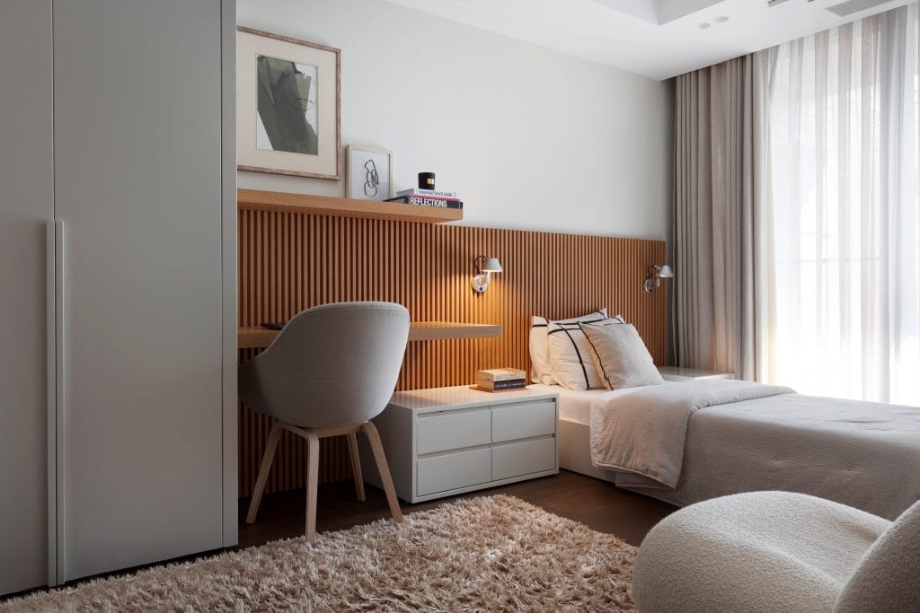 Minimalist yet fun kids room design by Decorilla designer, Meric S.