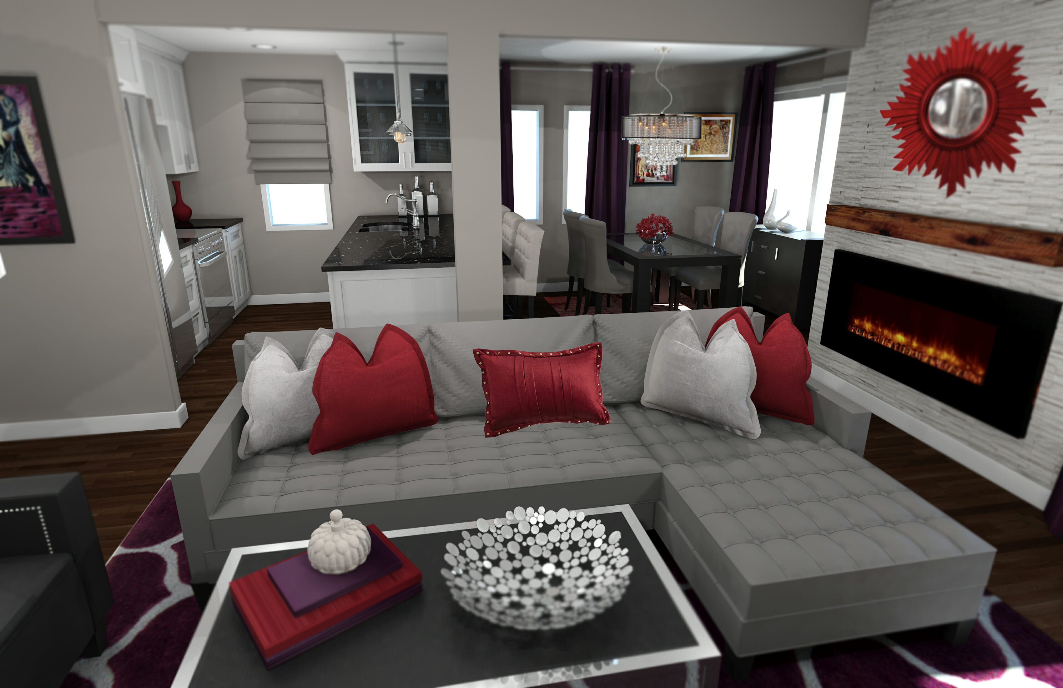 Red and grey living room ideas discount