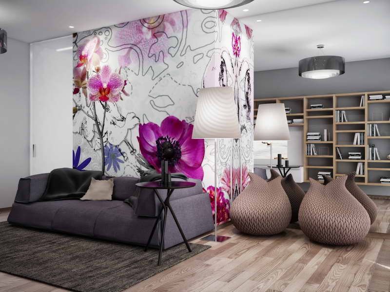 Contemporary Floral Wallpaper Designs With Wood Floors - Deze lente laat je ontwerp bloeien met deze 4 stijlen