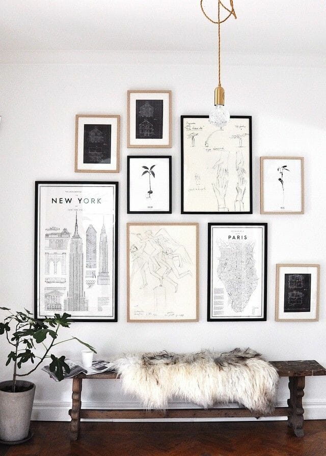 gallery wall tips black & white