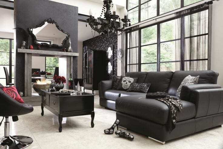 Gothic Black Living Room