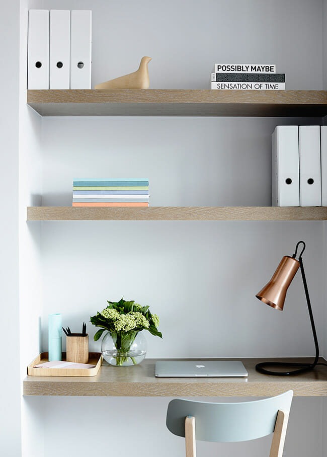 Floating wall desk