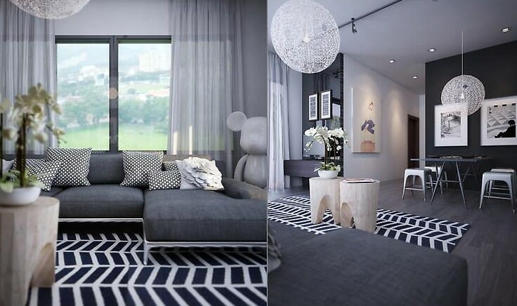 Contemporary Living room area rug