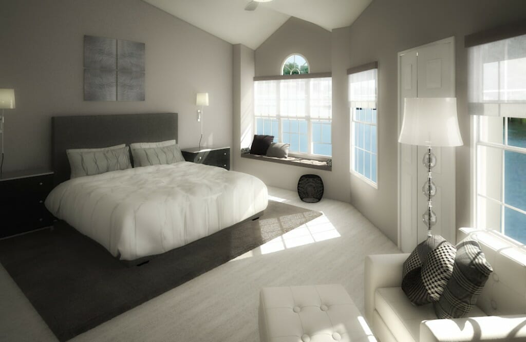 Monochromatic bedroom design