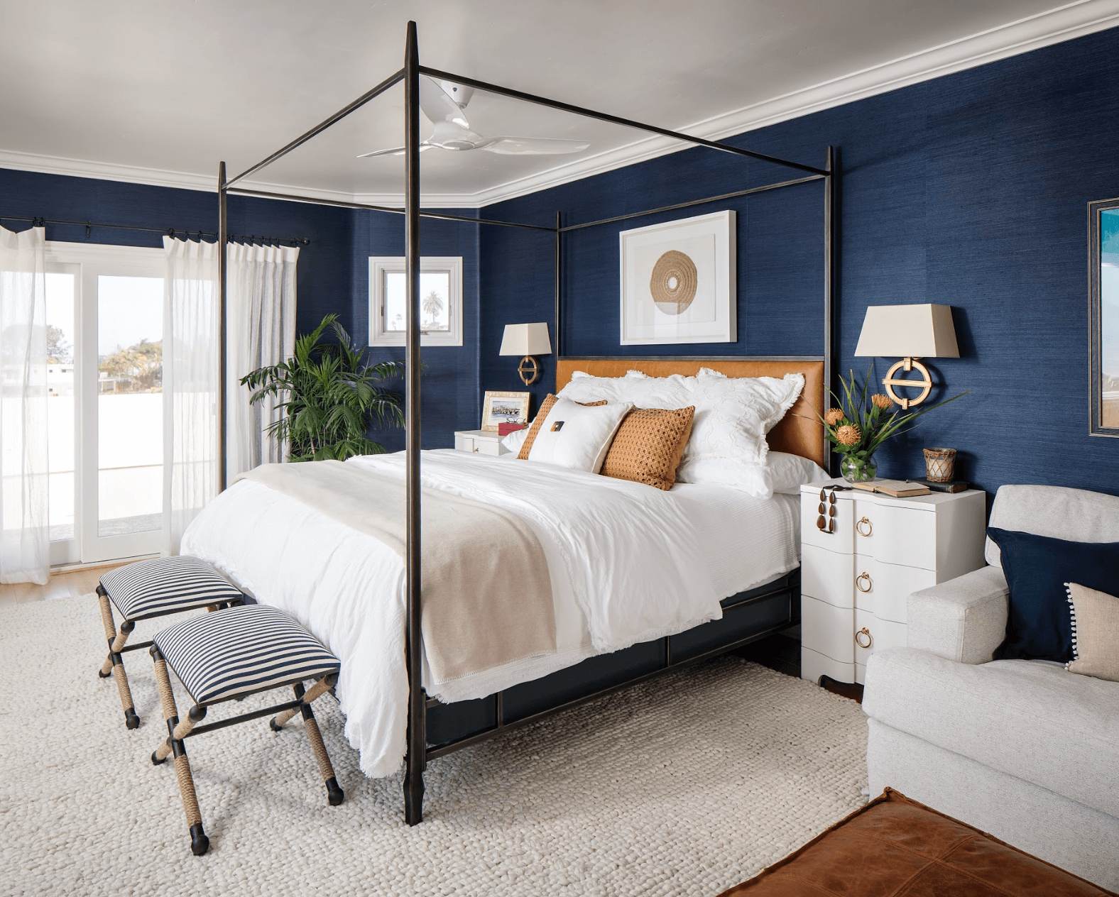 blue bedroom winter interior design trend
