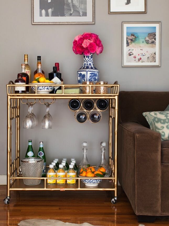 How To Style The Perfect Bar Cart, Dining Room Bar Cart Styling