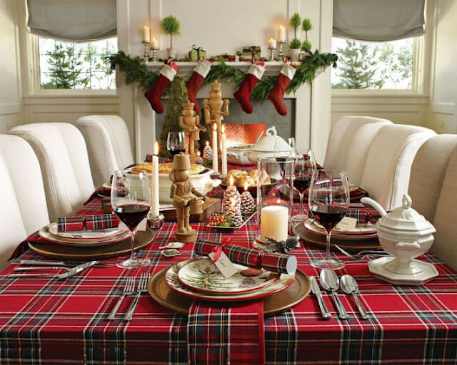 top Christmas holiday decorations table setting