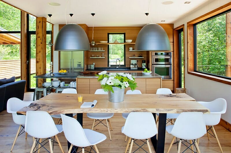 statement pendant lighting open kitchen