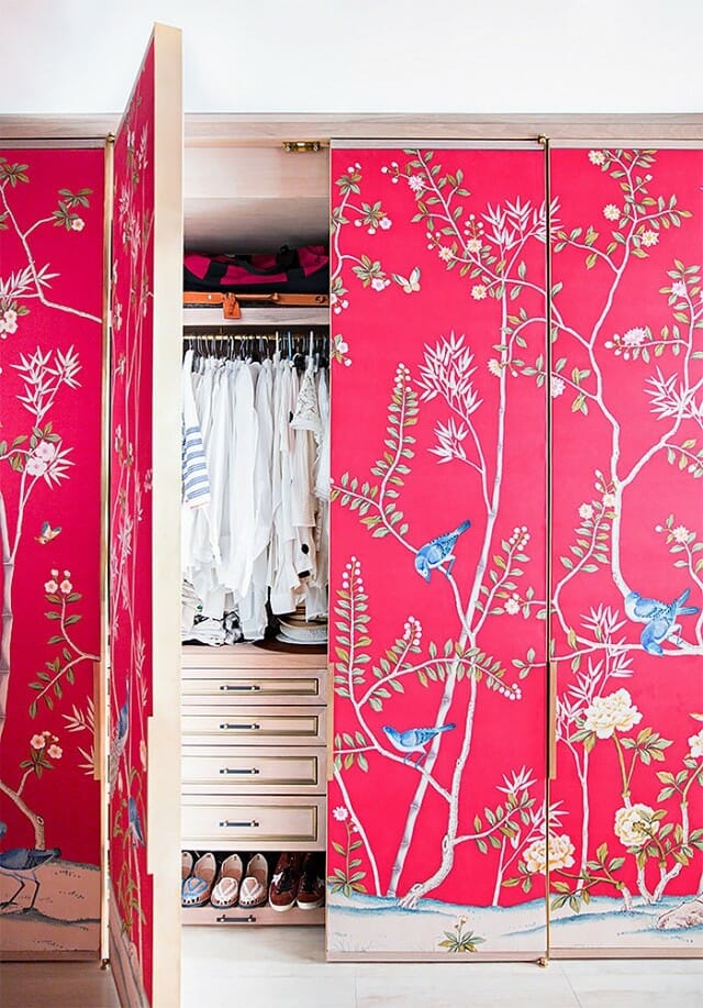 closet door wallpaper design