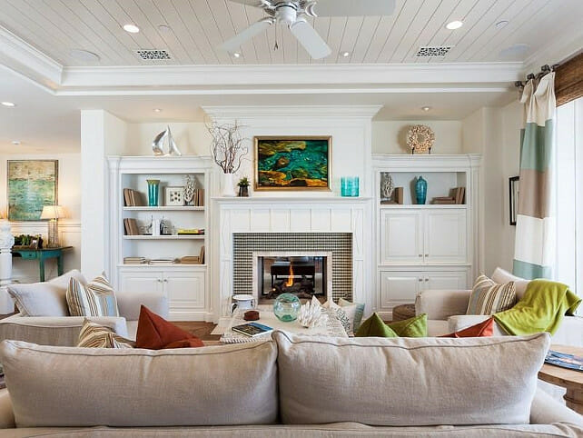 beach style living room interior design