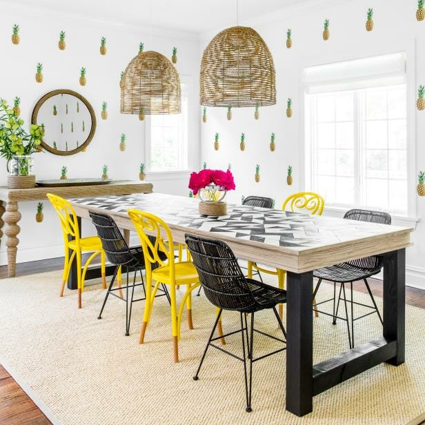 citrus pattern in dining room