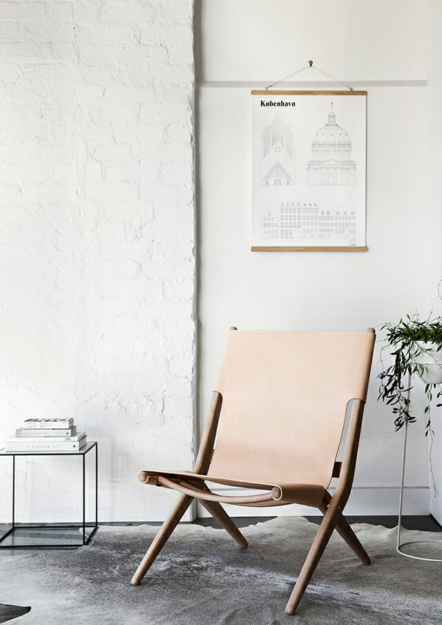 nude leather chair summer interior design