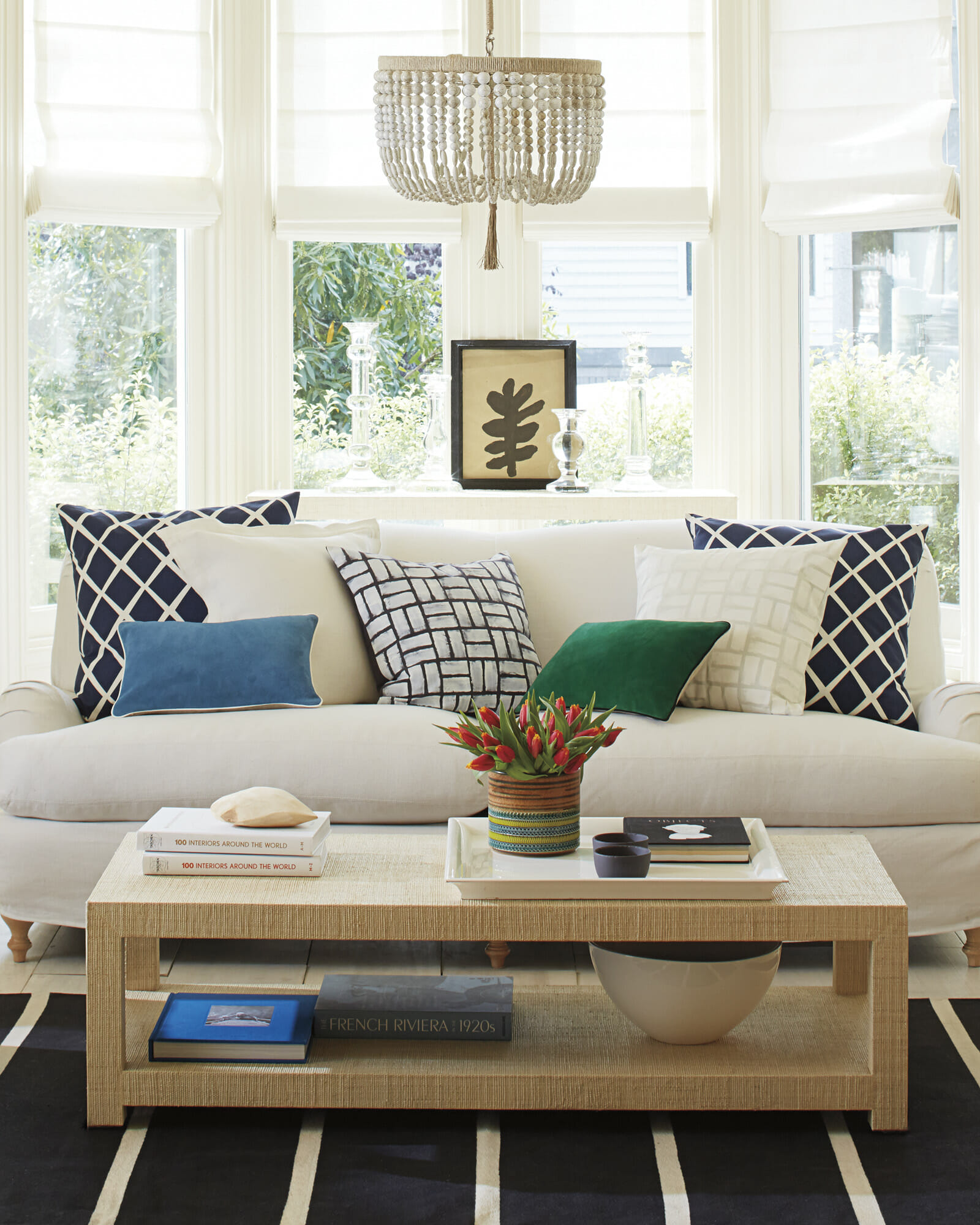 Raffia Table Living Room Design Decorilla