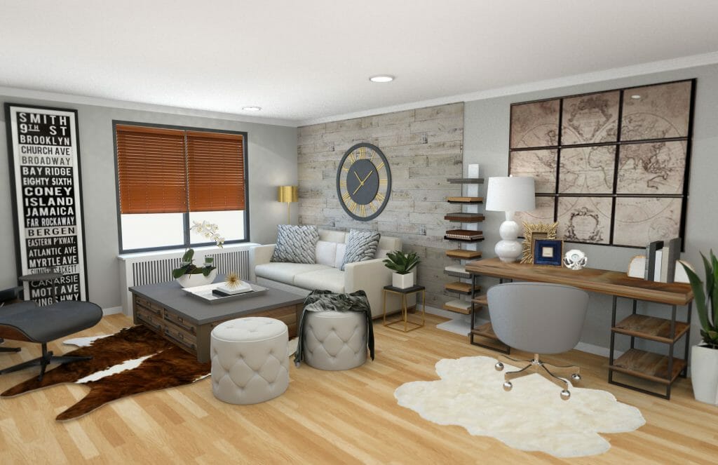 Before After iModern Rustic Living Roomi Design Online 