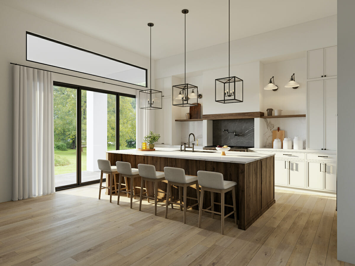 Contemporary farmhouse kitchen by Decorilla interior design services, designer Drew F.