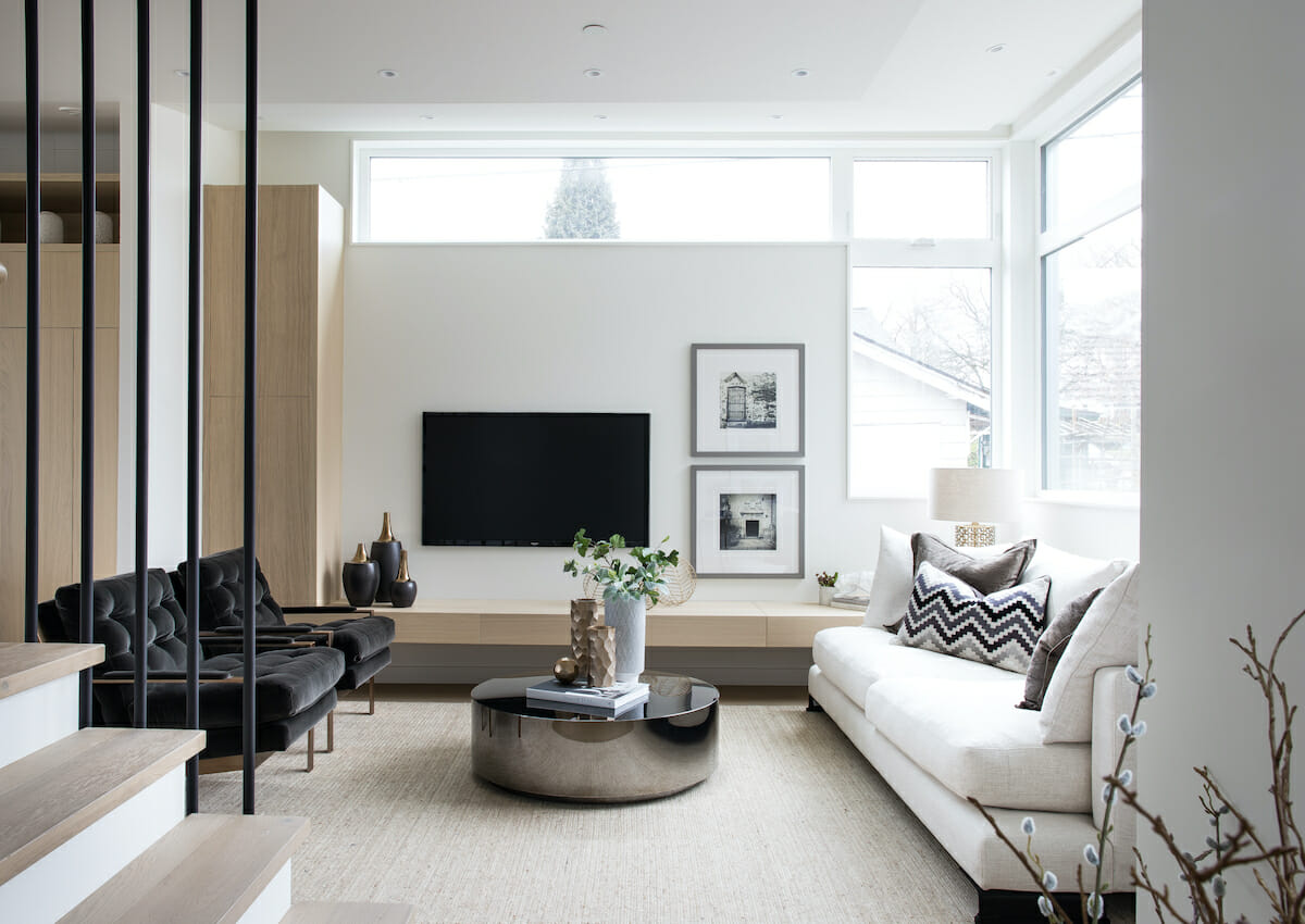 Contemporary living room by Decorilla interior design service, designer Dina H.