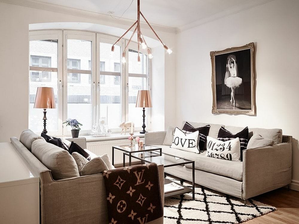 interior-modern-apartment copper finishes