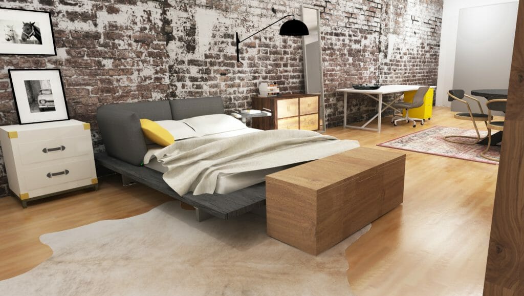 online interior design loft bedroom