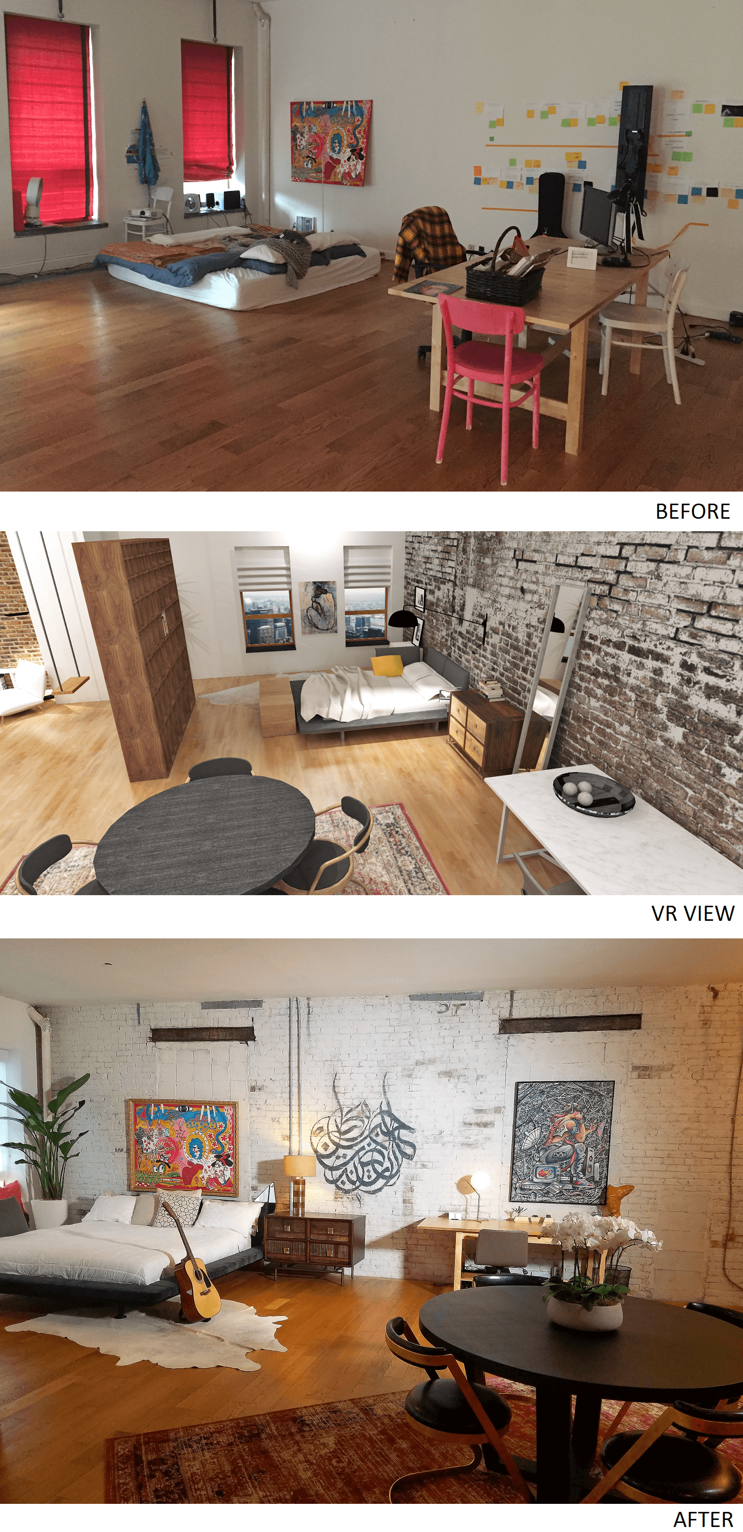 Before & After: Eclectic Online Studio Apartment Design - Decorilla