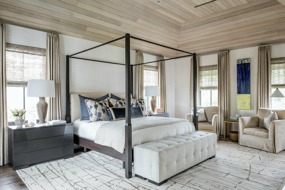Transitional bedroom retreat by houston interior decorator shannon mann