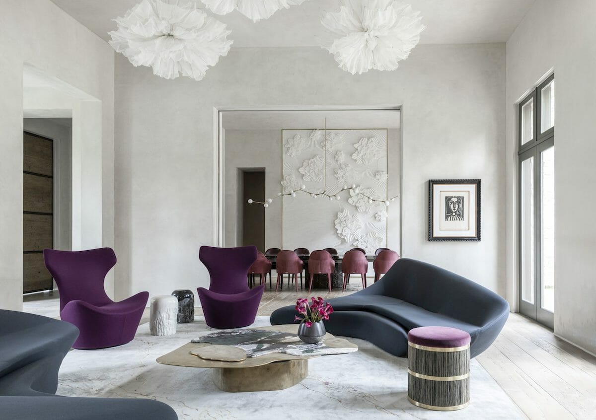 ultra contemporary living room by one of the top houston interior designers nina magon