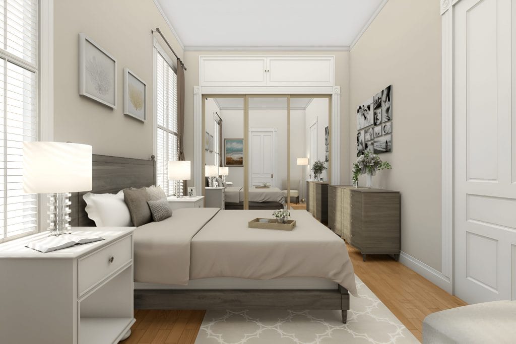 Transitional bedroom by Decorilla designer, Picharat A.
