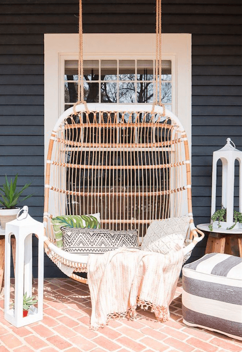 porch design wicker swing