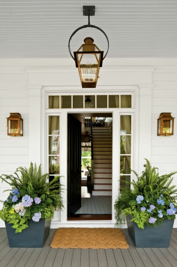 traditional porch design with plants