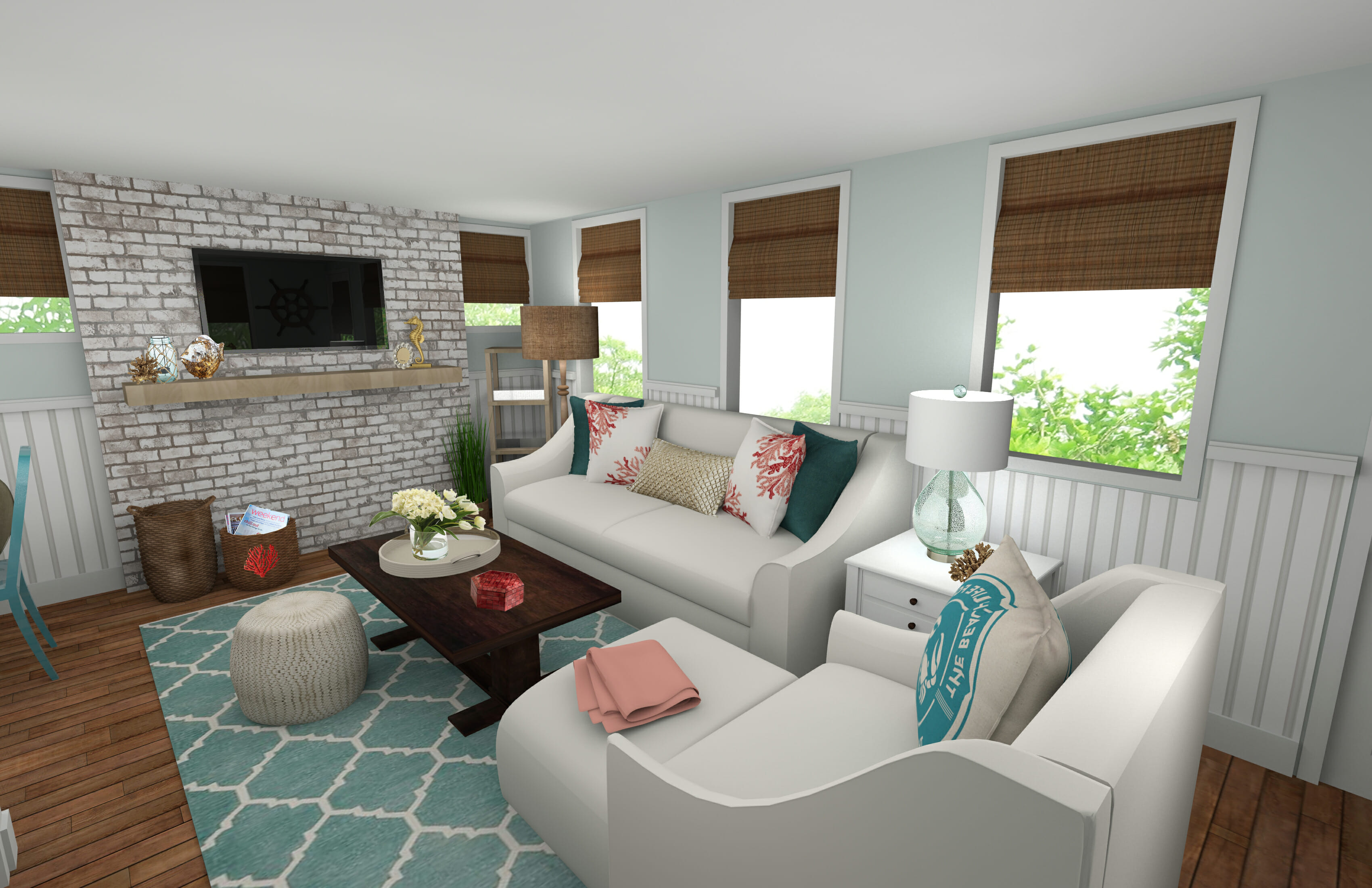 Online Interior Designer Beach Style Living Room