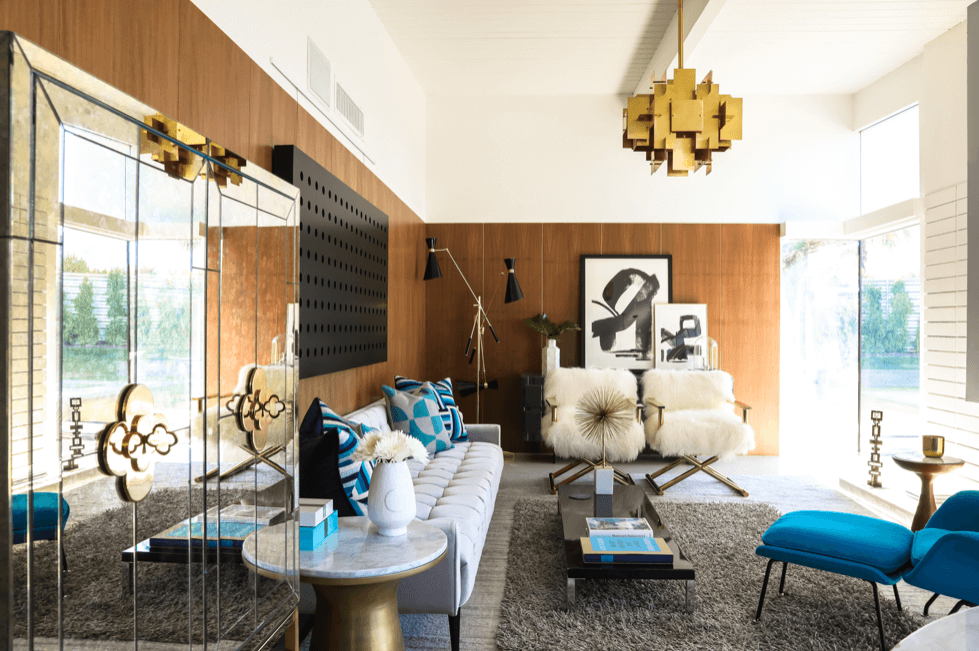 Online Interior Designer Spotlight Michelle Boudreau mid century living room