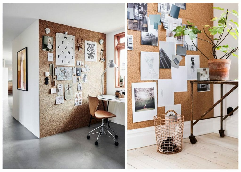 fall interior design trends cork accent wall