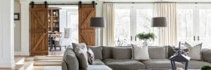 fall interior design trends faux fur throw in living room