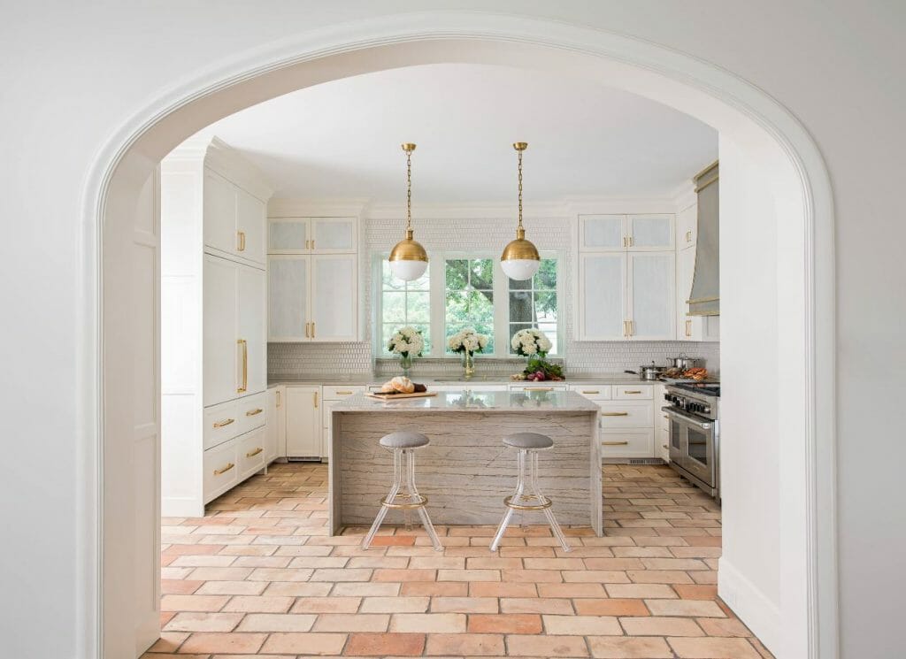 fall interior design trends terracotta tile in kitchen